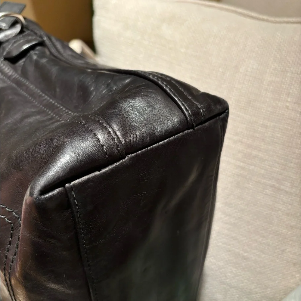 Black Bally Leather Men's Laptop Bag